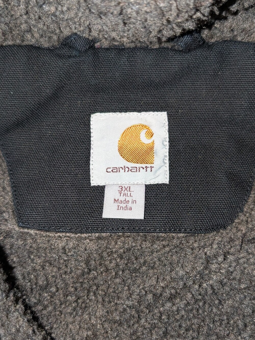 Carhartt Washed Duck Sherpa Lined Mock Vest Black Mens 3XL TALL - Picture 7 of 8